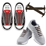 HOMAR No Tie Shoelaces Turn Your Shoes into Slip-on - Best in Sports & Fitness - Waterproof Silicon Running Shoelaces Multicolor Shoe Laces Perfect for Camper Men Adult and Children - Brown