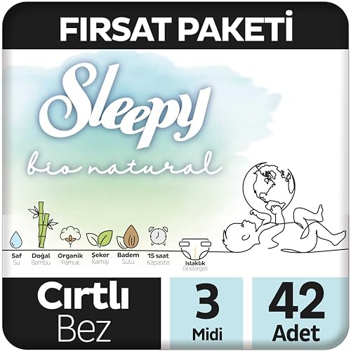 Sleepy Bio Natural Fırsat Paketi Bebek Bezi 3 Numara Midi 42 Adet - Görsel 2