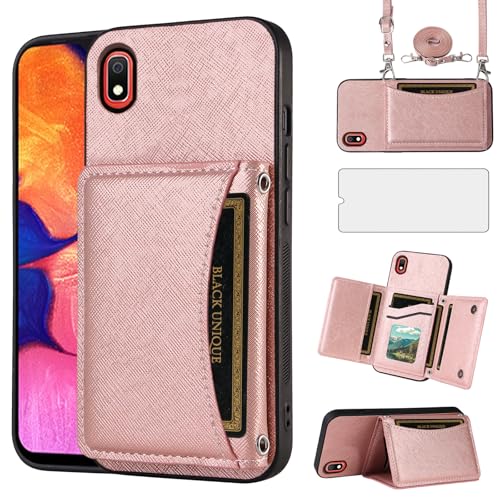 Étui Samsung Galaxy A10 Asuwish en cuir avec protège-écran en verre