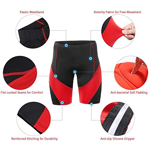 HBJWOV Calzas cortas ciclismo para hombre (Gris, S) miniatura 2