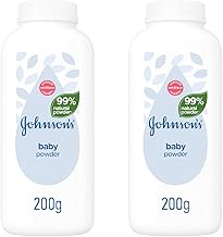 Johnson’s Baby Powder 2 x 200g | Gentle for Newborn and Baby Skin | Clinically Proven Powder for Soft, Smooth, Dry Skin | Multipack Baby Care Essentials for Daily Use