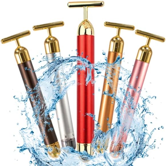 Miniatura 4 de Rodillo eléctrico de masaje facial antienvejecimiento vibrador oro de 24 quilates barra de belleza energética tracción apretada reafirmante para el