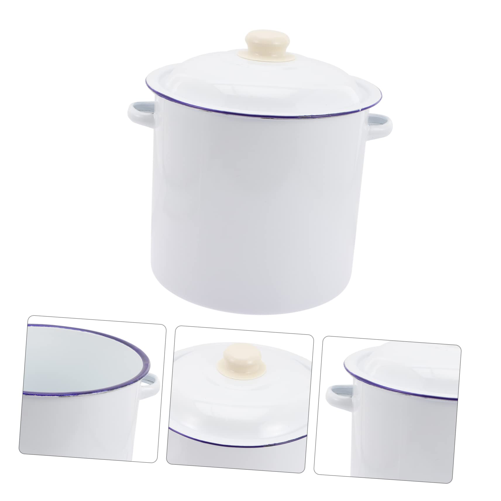 SHOWERORO Secchio Smaltato Bianco da 20L, Contenitore Multiuso Resistente ad Acidi e Sostanze Alcaline, Secchiello per Tè e Acqua Domestica, Forniture per Chimiche, Confezione Singola