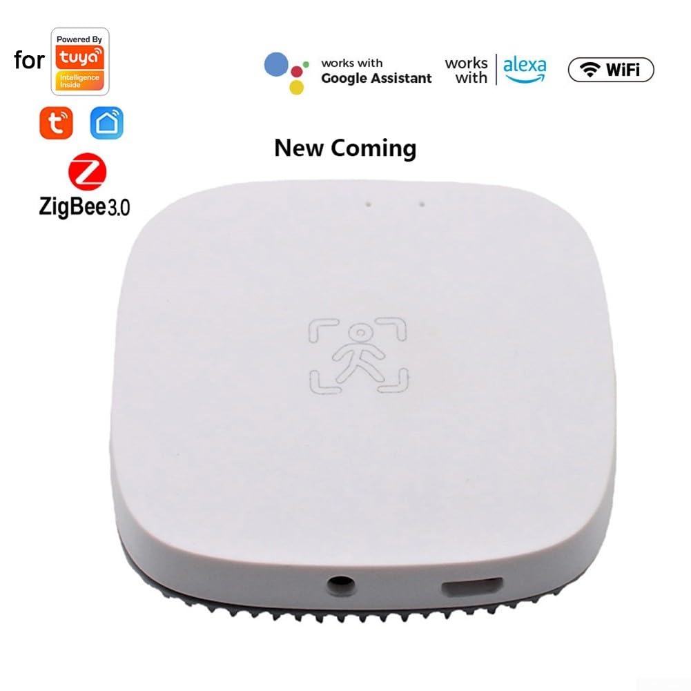 Sensor de presencia humana, DC 80-250 V para Tuya Sensor de detección de movimiento inteligente para ZigBee/WiFi, detector de micromovimiento, alarmas para hoteles, garajes, edificios (WiFi)