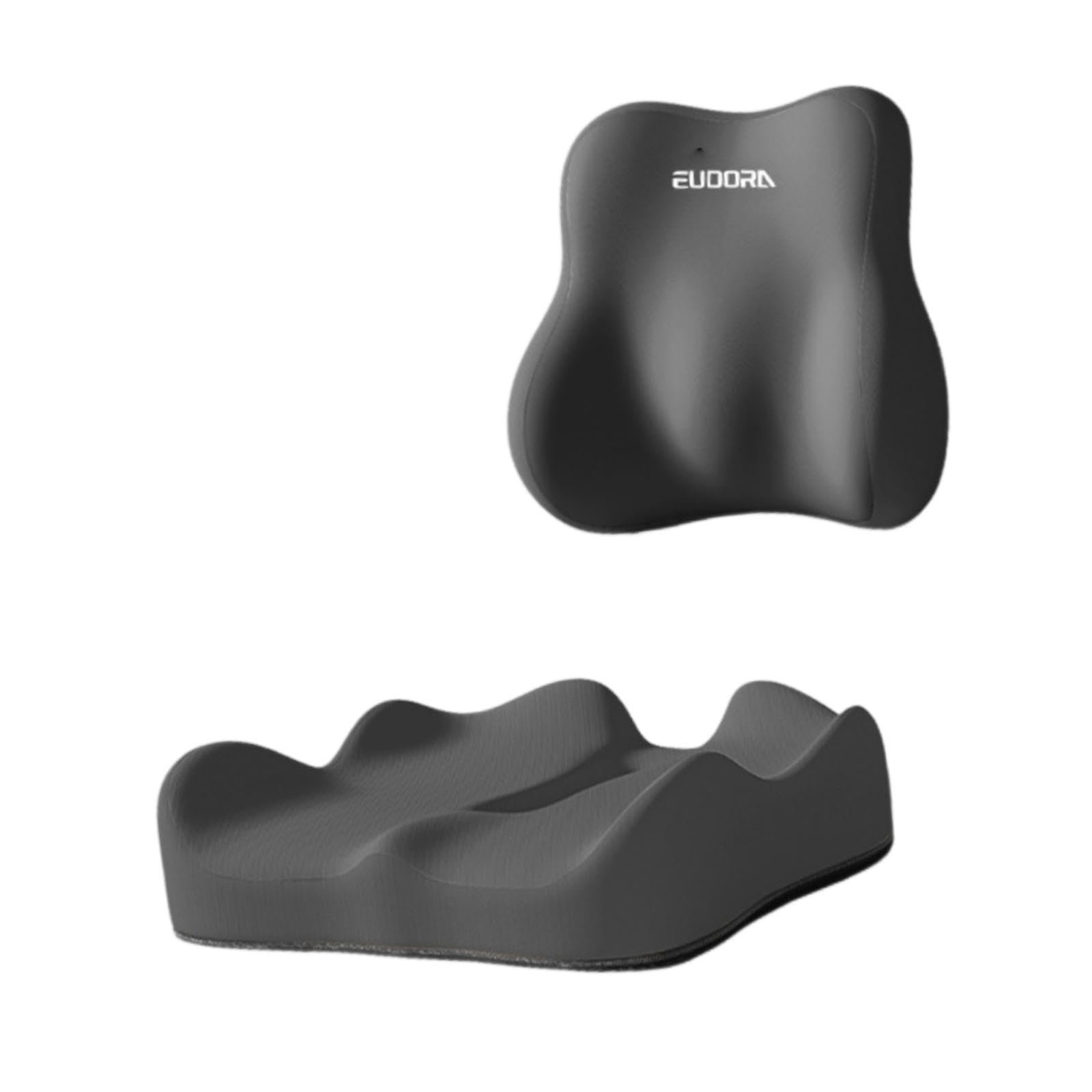Cuscino di Supporto Lombare, Cuscino per Seduta Pratico, Traspirante, Portatile, in Memory Foam, Ergonomico per Letto E Divano, Nero