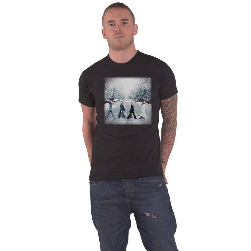 Rock Off Black The Beatles - Abbey Christmas - T-Shirt - Cotton - Size M - Officially Licensed Merch