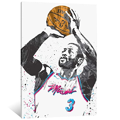 JINXIAN Dwayne Wade 01 Baseball Sports Player HD Print Posters and Prints Oil Paintings on Canvas Home Decor Art Wall Art Decorative Painting Canvas 12x18inch(30x45cm)
