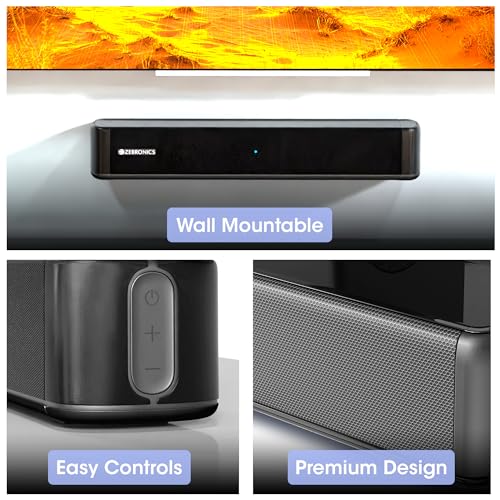 Image of ZEBRONICS Juke BAR 4050 Compact soundbar with 10.16cm (4 inch) subwoofer, 75W RMS, HDMI ARC, Optical, Bluetooth v5.0, Remote Control, LED Indicator and Wall mountable