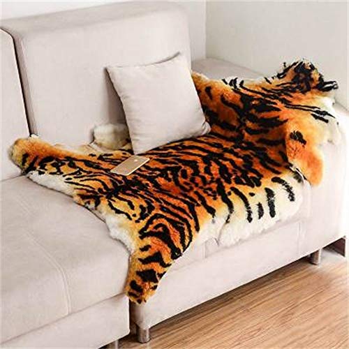 Tapete de piel de oveja Australia estilo tigre 2.5x3.3 ft miniatura 1