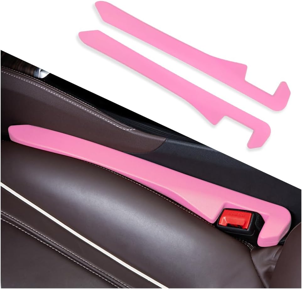 IHOTDER 2PCS Car Seat Gap Filler,Super Flexible Car Side Seat Gap Filler Car interior Accessories,Universal CCar Organizer Between Seats for Tightly Filling Seat Gaps (Pink)……