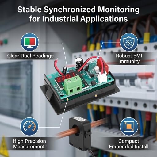 Image of DL85-2042 Ammeter Voltmeter Panel Mounting Meter Display Digital Current Voltage Power Energy Meter Multimeter AC 80V-300V 0-100A Amp Voltage Power Meter Tester