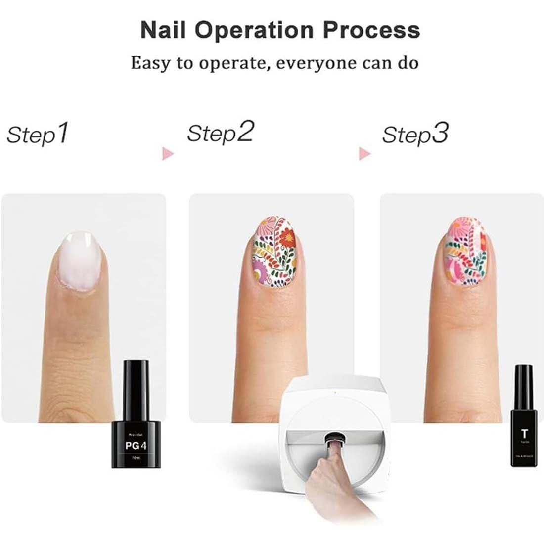 Impresora De Uñas Automática Inteligente, Impresora De Uñas 3D, Soporte WiFi/DIY/USB, Máquina De Esmalte De Uñas Portátil Multifuncional para Salón De Uñas/Manicura/Amantes De Las Uñas