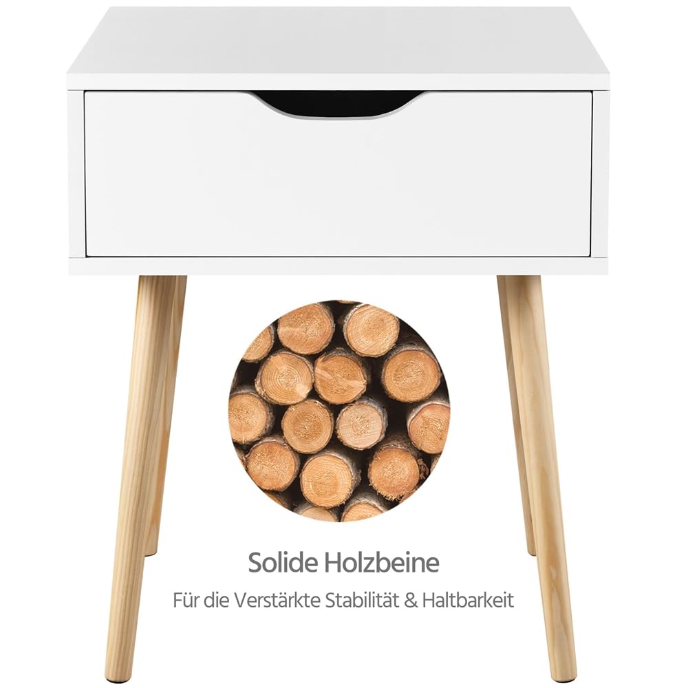 Signature Home Rome Bijzettafel, nachtkastje met 3 planken, smalle industriële