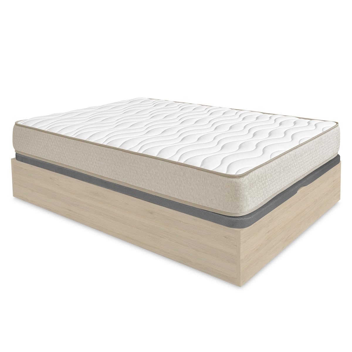 DEKIT - Pack Ahorro Dormitorio Canapé Nest con 1 Colchón viscoelástico Nova 150 x 190 cm, Altura 20 cm
