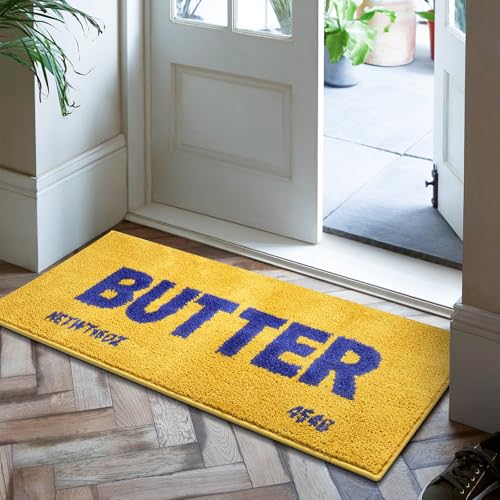 Butter Rug - Bright Yellow Plush Shaggy Non Slip Runner...