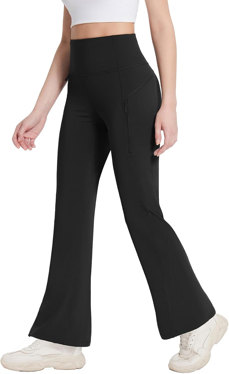 baleaf Women's Fleece Lined Leggings Water Resistant Winter Pants Thermal Warm Flare High Waist Bootcut for Outdoor Hiking