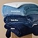 Bedsure GentleSoft Sherpa Fleece Blanket Queen Size for Bed, Non-Heated, Thick and Warm Throw for Women and Men, Soft Fuzzy Plush Queen Blanket for Winter, Navy, 90x90 Inches