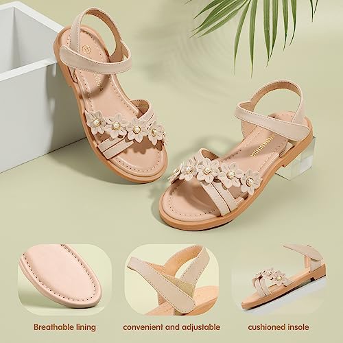 Image of PANDNAINJIA Girls Sandals Open Toe Toddler Kids Dress Summer Shoes