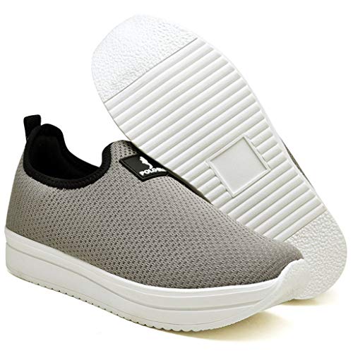 Tênis Meia Flatform Polo Blu Cinza 37
