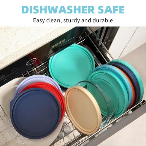Replacement Lids for Pyrex 7202-PC 1 Cup, Silicone Round Storage Cover Lid for Anchor Hocking Glass Bowl 5 Pack Mixed Color - image 5