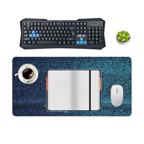 Teal Glitter Pad Grande para Escritorio con Base de Goma miniatura 4