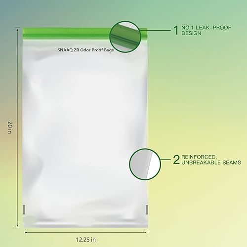 Miniatura 8 de Bolsas de almacenamiento a prueba de olores, 28 x 20 pulgadas, bolsas de almacenamiento reutilizables con cierre de cremallera de doble pista,