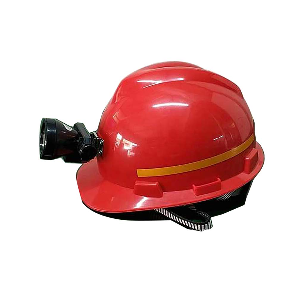 Casco con luz, Casco de Seguridad Industrial, Casco de construcción rígido, ventilado, arnés de 4 Puntos, Casco de Protección, Casco de Trabajo Casco
