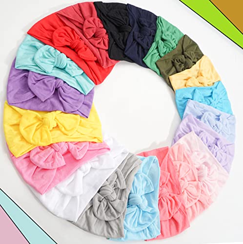 20 Colors Super Stretchy Soft Knot Baby Girl Headbands With Hair Bows Nylon Head Wrap For Newborn Baby Girls Infants Toddlers Kids #TOP2