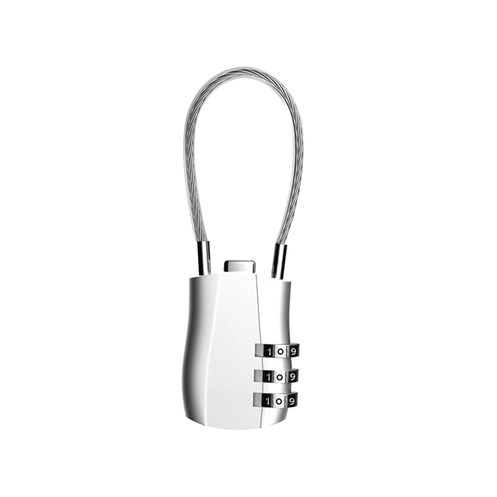 Merishopp 3 Digit Combination Lock Metal Cable Password for Cabinets Bags Luggage Gray | Other Locks Access Control Equipment Facility Maintenance & Safety-picture-28