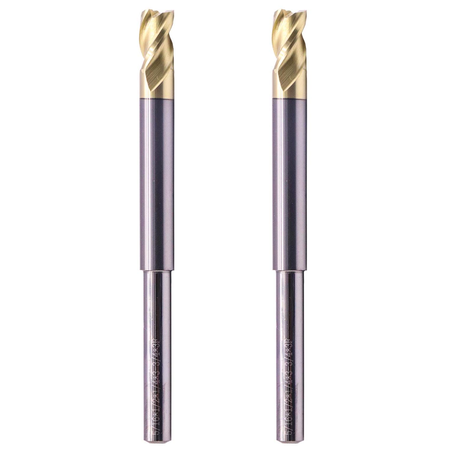 ●DE'1 / 16 WITH A BULLETミドル BestParts High Performance 2Pcs 37° Helix Solid Carbide End