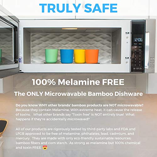 Eco Matters【Microwave Safe】Bamboo Toddler Bowls - 4 Pc Set - Best Eco Friendly, Non Toxic Bamboo Bowls For Kids - Dishwasher & Microwave Safe - Natural Bpa Free Biodegradable Baby Bowl #TOP2