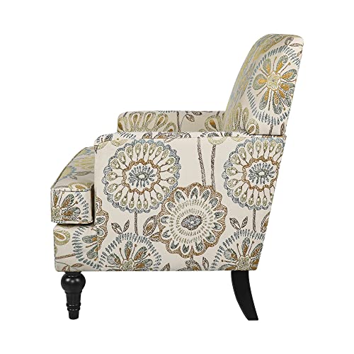 QHITTY Mid Century Upholstered Accent Armchair with Wood Legs and Thick Cushion, Modern Accent Chair High Back Rest and Armrest, Leisure Single Sofa Chair for Bedroom/Home Office (Sun Flower) - Image 7