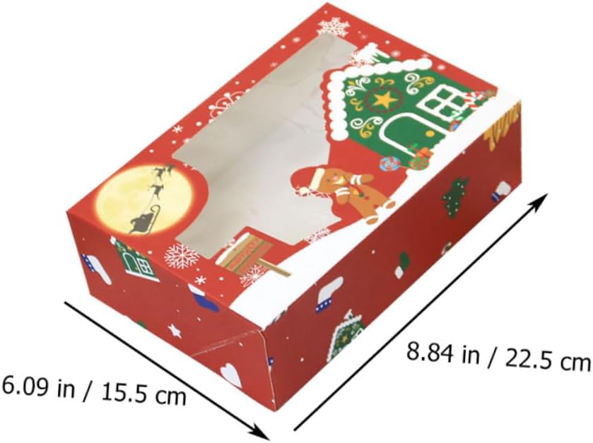 Xmas Theme Baking Packaging Box 12pcs White Cardboard Cookies