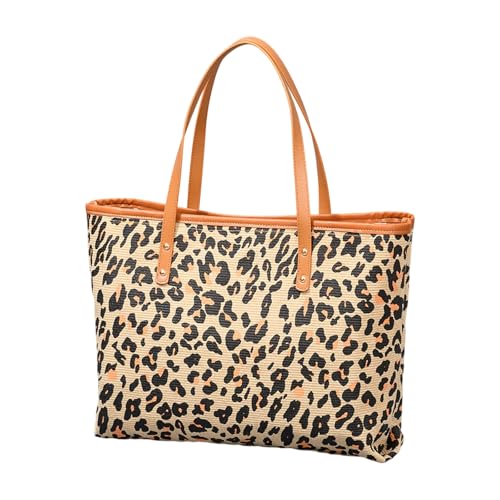 Sac de plage léger léopard grand sac cabas femme