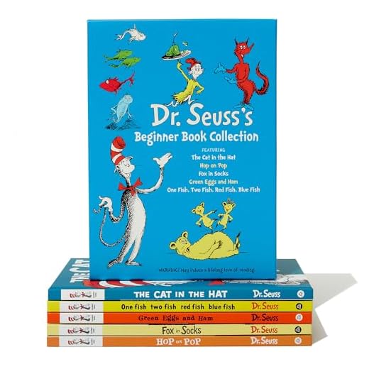 Dr. Seuss's Beginner Book Boxed Set Collection: The Cat in the Hat; One Fish Two Fish Red Fish Blue Fish; Green Eggs and Ham; Hop on Pop; Fox in Socks