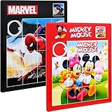2PCS 15 Slide Puzzle Game Plastic Slide Puzzle Brain Teaser Funny IQ Game Mouse & Spider Man