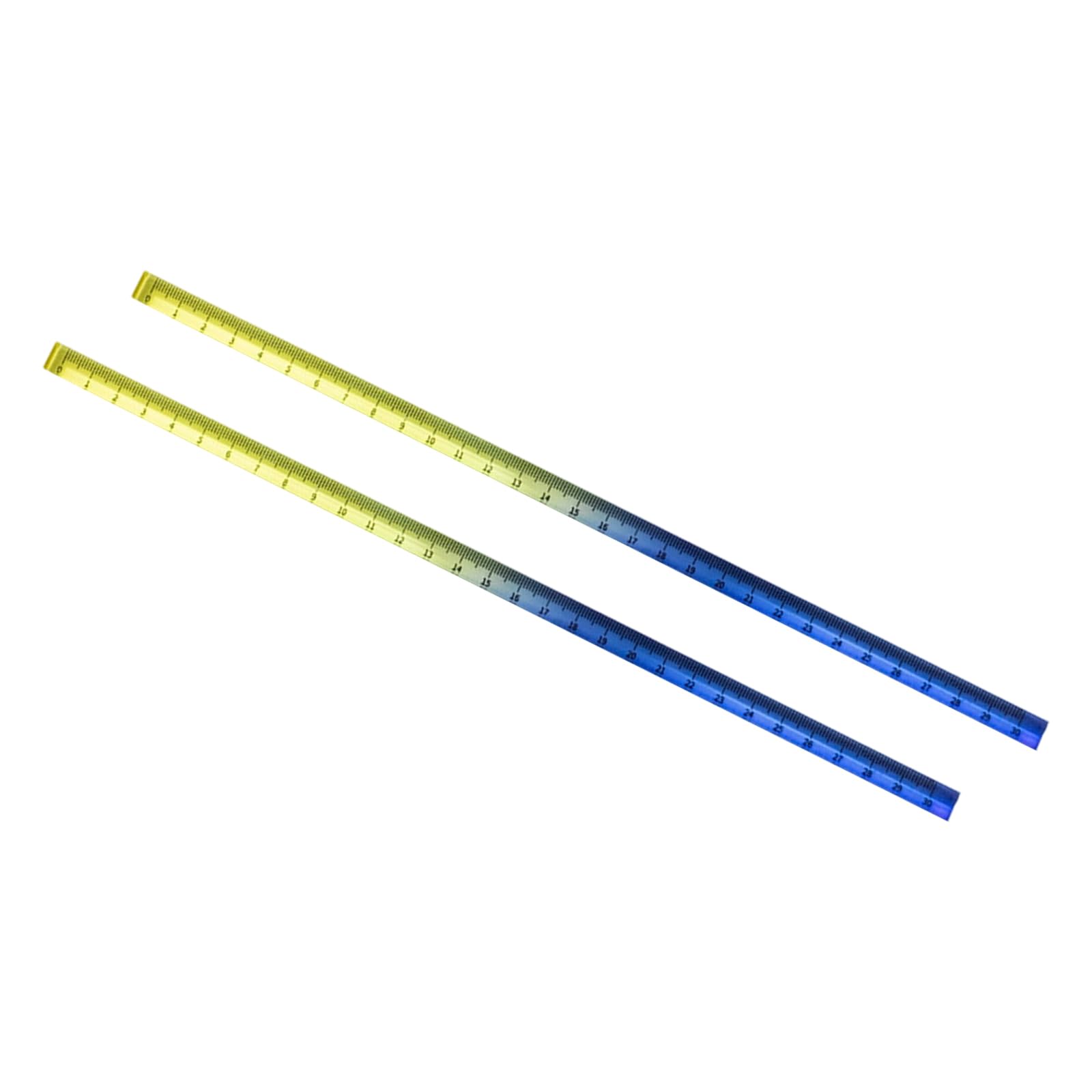 2Pcs Acrylic Clear Ruler, Colorful Straight Shatterproof Ruler Measuring Rulers School Offices Teaching Rulers Set