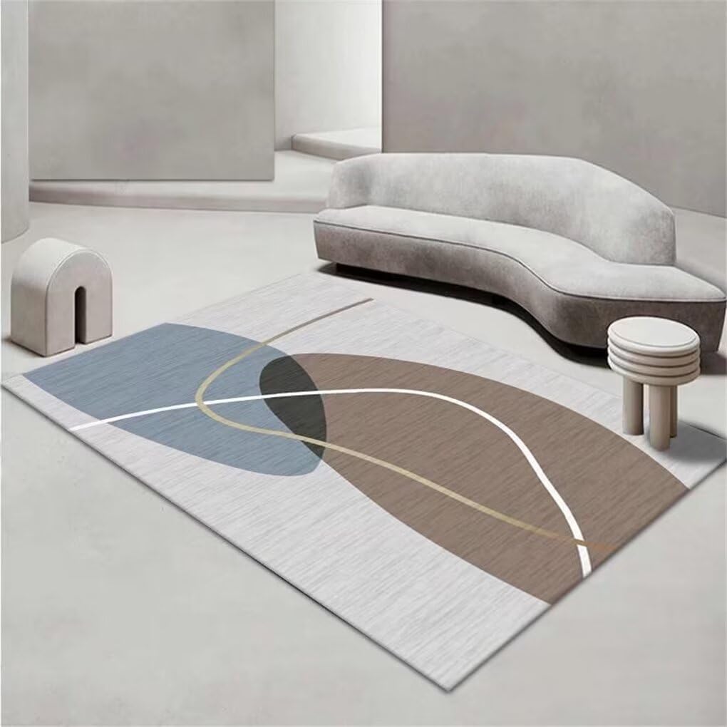Tapis long couloir design minimaliste abstrait gris éliminant la saleté 100x210