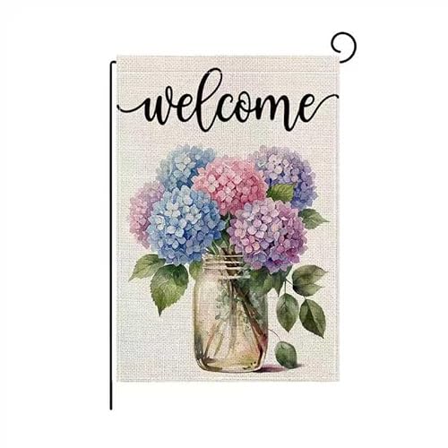 wyooxoo Welcome Garden Flag 12x18 Inch Double Sided Seasonal Floral Garden Flag Outside Spring Summer Farmhouse Small Yard Flag