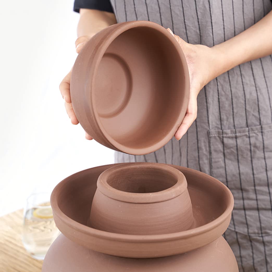 Tradycyjny chiński ceramiczny garnek do fermentacji, słoik do kiszenia z pokrywką z uszczelką wodną, duży pogrubiony ceramiczny słoik do kiszenia, pojemniki do przechowywania kimchi 2,5 kg (6 kg