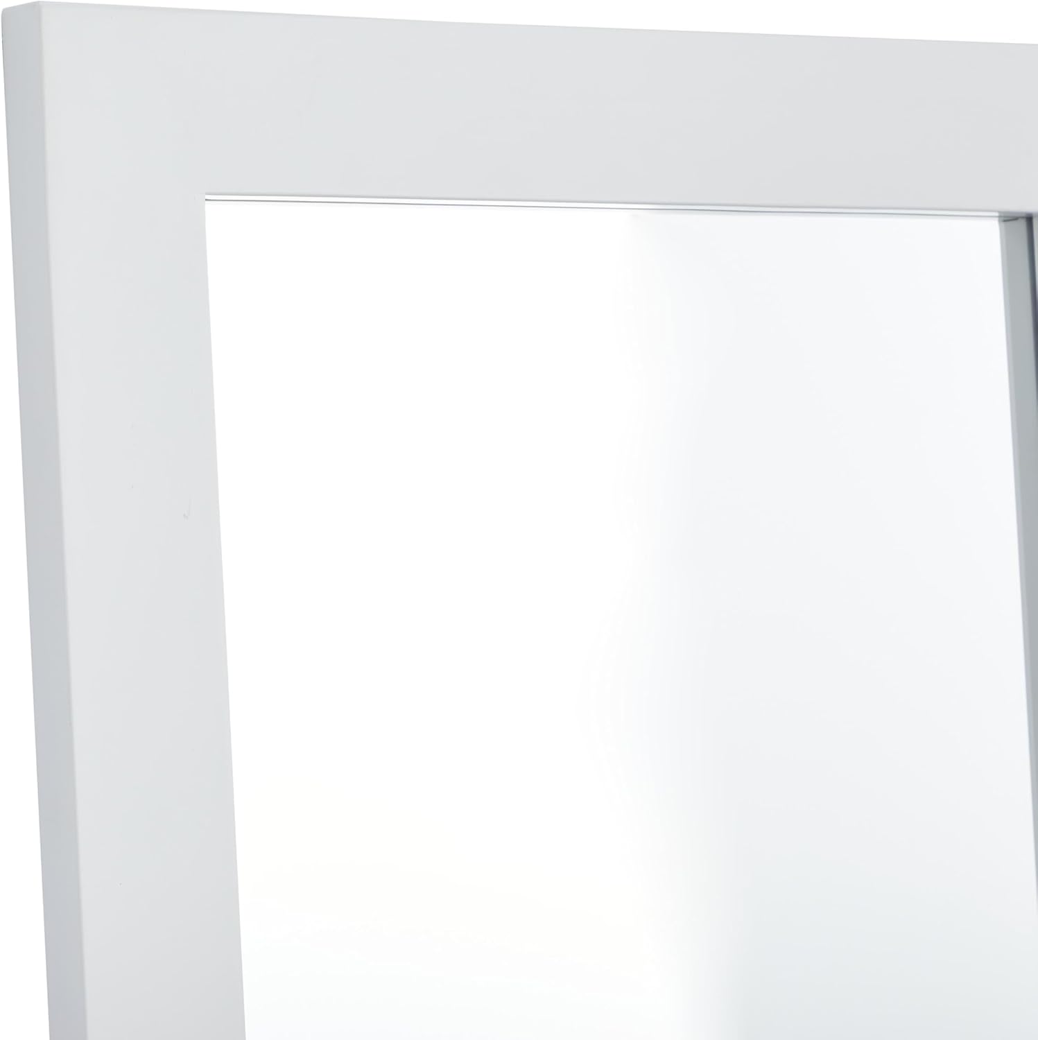 Deco 79 Wooden Room Wall Mirror Minimalistic Rectangle Entryway Mirror, Wall Mounted Mirror 24" x 1" x 42", White