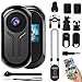 OBEST Mini Camara Deportiva WiFi Cámara Accion 2K 360 Cámara Casco Moto Magnética con Pantalla 0,85", Bodycam Visión Nocturna, Vlog POV Camera Corporal Video Esquí Ciclismo Viaje, Negro