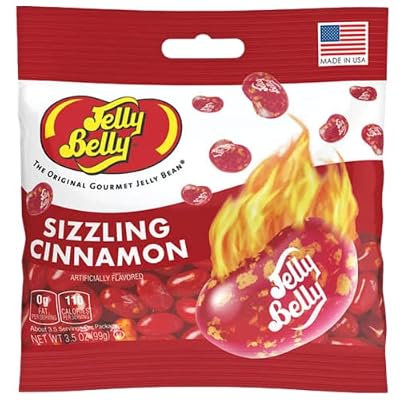 Needzo Sizzling Cinnamon Jelly Beans, Hot and Spicy Gourmet Chewy Candy, Bulk Shareable Candy, 3.5 Ounces, Pack of 3
