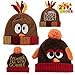 JOYIN 2 Pcs Thanksgiving Pom Pom Beanie Hats for Turkey Trots Dress Up Party, Role Play and Carnival Cosplay