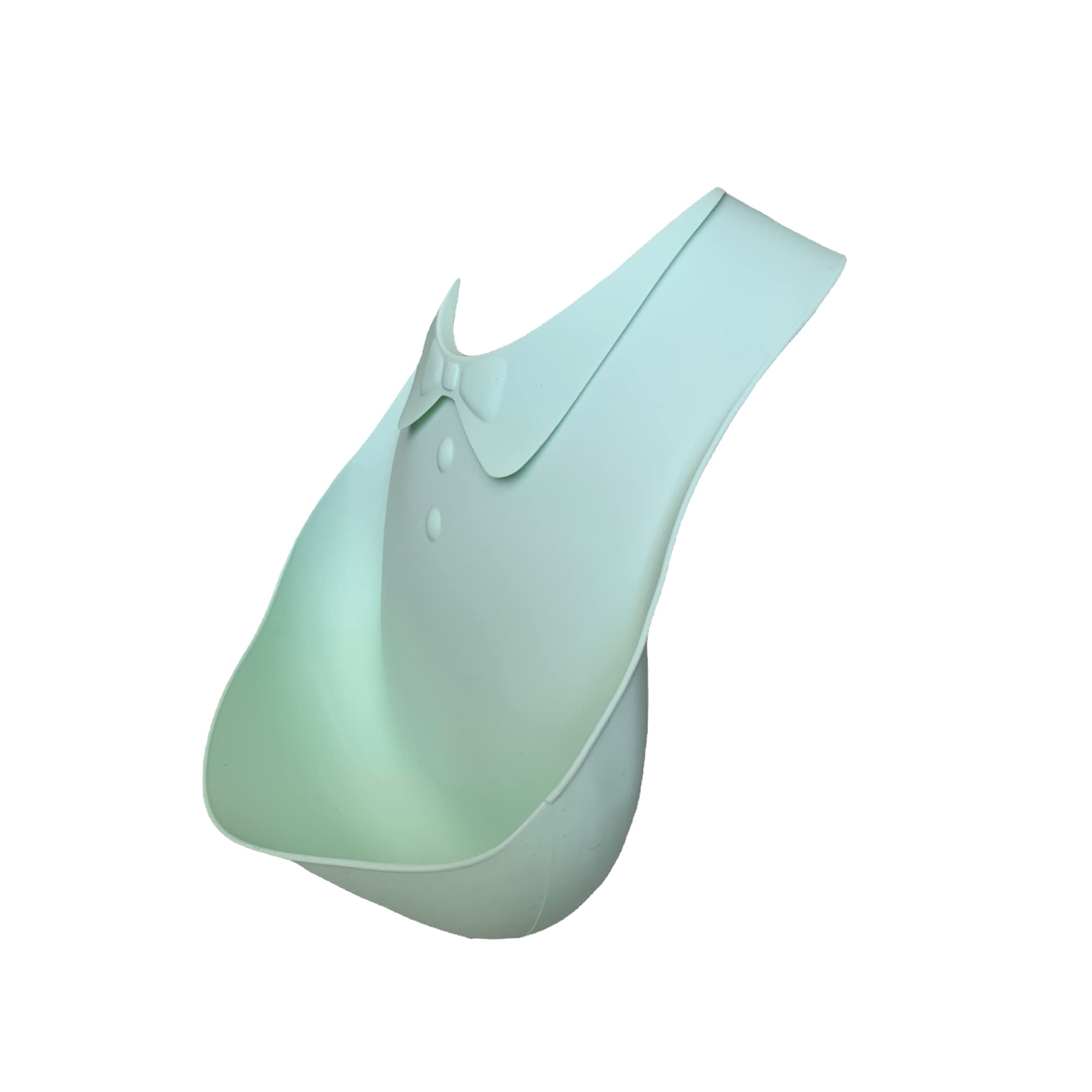 Baby feeding Bib with food catcher, Adjustable Waterproof Bibs (Collar) (Mint)