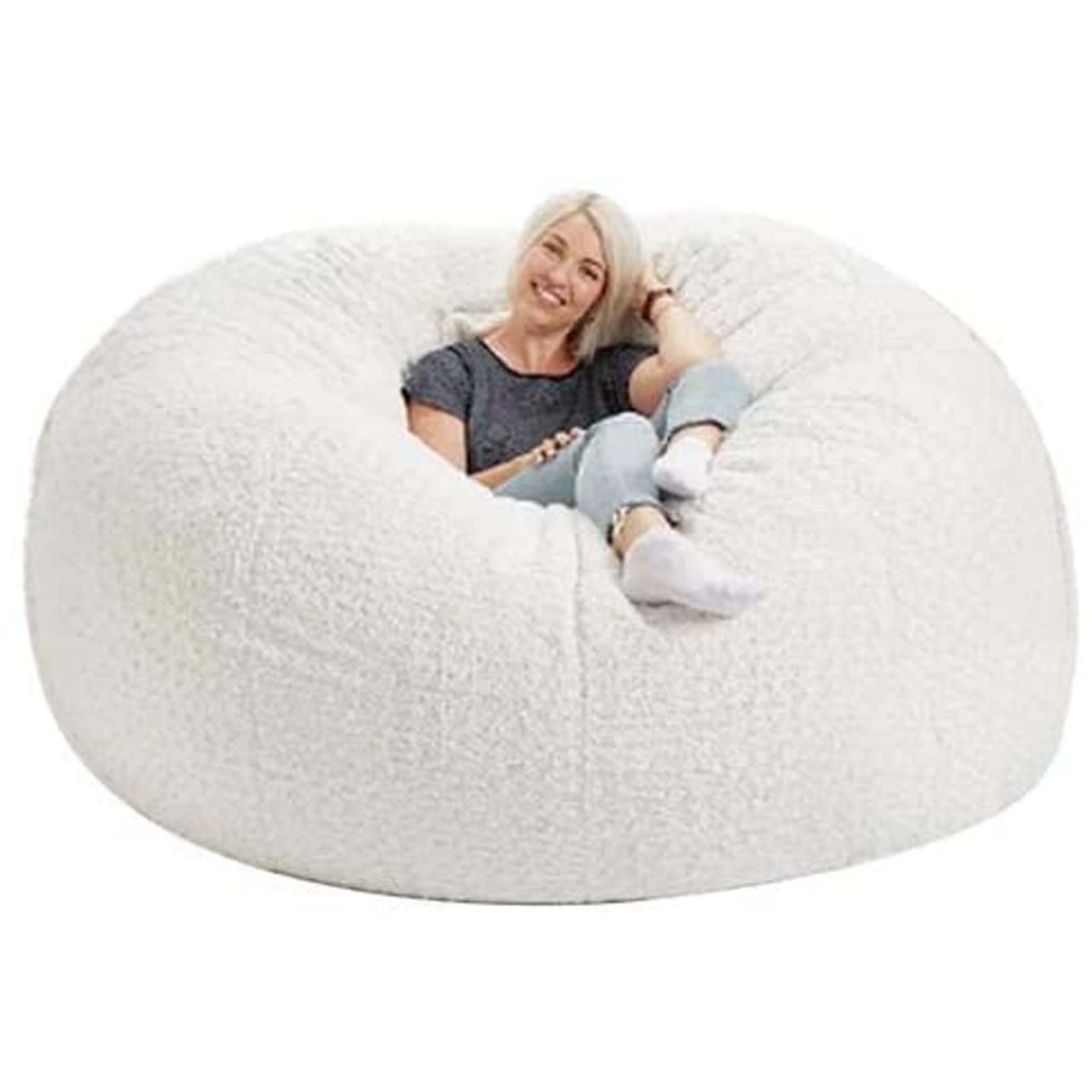 WSZGR 5ft/6ft/7ft Adult Bean Bag Chair Cover, Indoor Living Room Gaming Beanbag Lounger Internal Liner Ergonomic Design for Body Support(Color:3,Size:7ft) — image 1
