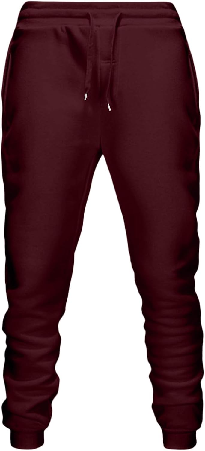 Mens Sweatpants Elastic Waist Drawstring Pants Tapered Athletic Joggers Workout Running Track Pants with Pockets
