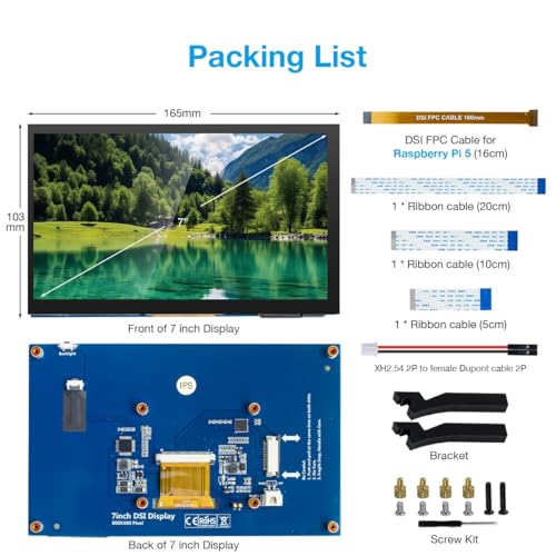 Pantalla táctil IPS DSI de 7 pulgadas para actualizar proyectos sin instalar drivers 7