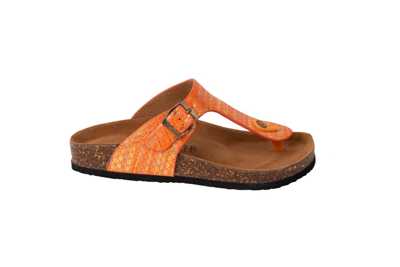 Chattawak Femme Mule Confort Entre-Doigt tie and tye Zelda Bleu, 38