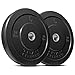 Titan Fitness 230 LB Set Black Economy Olympic Bumper Plates, Rubber with Steel Insert